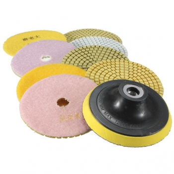 9pcs 4 Zoll 50-3000 Grit Diamantschleif Pads Set mit selbstklebende Scheibe Polieren Werkzeug
