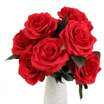 10 Köpfe der Kunstseide Blumen Rosen Hochzeits Blumenstrauß Partei Hauptdekoration