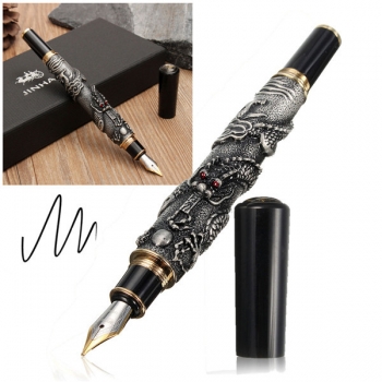 Jinhao Drachen Prägeart Füllfederhalter Clip Medium Nib 18 KGP Business Men Geschenke