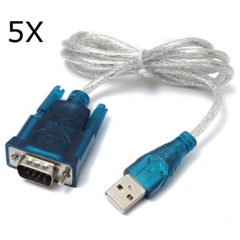 5Pcs Durchlässiger USB auf serielle RS232 9 Pin Konverter Kabel Adapter