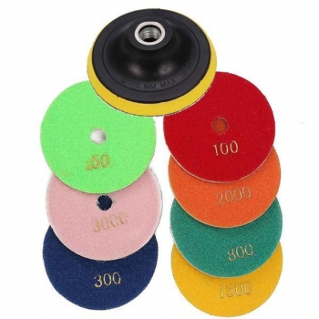 8pcs 4 Zoll 50-3000 Grit Wet Dry Diamantpolierauflagen Set mit Self-Adhesive Disc Polierwerkzeug