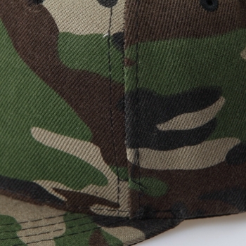 Unisex Camo Canvas Grün Grau Camouflage Baseball Cap Verstellbarer Hip-Hop Hut Flach Snapback