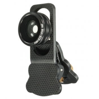 4in1 10X 180 Grad Selfie Tele Fisheye Makro Objektiv Clamp Weitwinkel Clip für iPhone Samsung