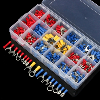 520pcs Verschiedene Crimp Elektro Splice Spade Ring Gabel Terminal Kabel Steckverbinder