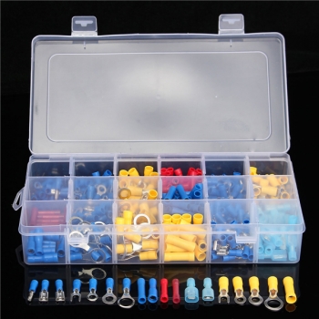 360pcs Sortiment von isolierten Elektro Spade Terminals Crimp Kabel Steckverbinder Kits Box
