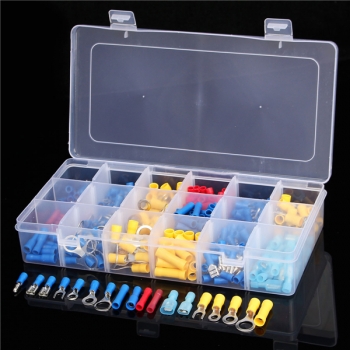 360pcs Sortiment von isolierten Elektro Spade Terminals Crimp Kabel Steckverbinder Kits Box
