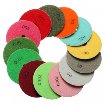 14pcs 4 Zoll 100mm 30-3000 Grit Wet / Dry Diamantpolierauflagen Set