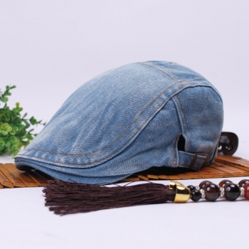 Unisex-Barett-Spitze-Kappe Jean-Cowboyhut gewaschene Denim-Baumwolle-vorgerückte beiläufige Hüte