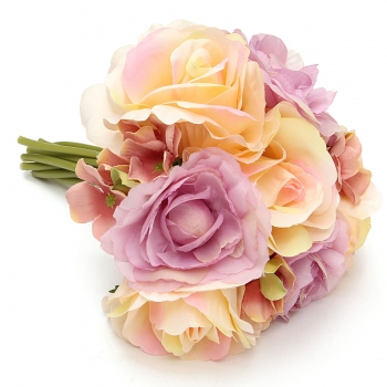 Braut Kunstseide Rose Hydrangea Camellia Blumenstrauß Blumen Mädchen Hochzeitsfest Dekoration