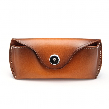 Weinlese handgemachtes reales Leder Rindleder Glas Kasten verursachende Brillen Box Bag