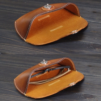 Weinlese handgemachtes reales Leder Rindleder Glas Kasten verursachende Brillen Box Bag