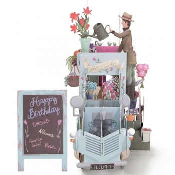 3D Pop Up Auto von Blume Karten Glücklicher Jahrestag Geburtstags Einladungen