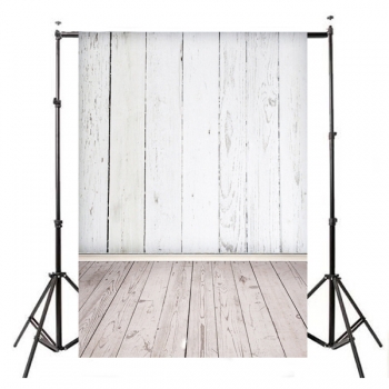 5X7ft Silk Weiß Holz Wand Boden Fotografie Hintergrund Shooting Studio Foto Props