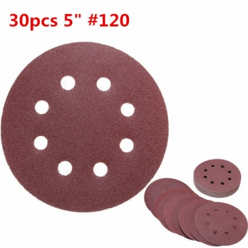 30pcs 5 Zoll 8 Loch 120 Grit Sand Discs Schmirgelpapier Polierwerkzeug