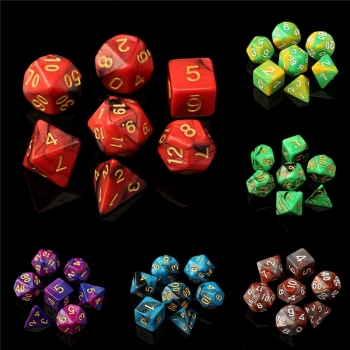 7pc / Set TRPG Spiele Gaming Würfelt D4-D20 Multi-seitig würfelt 6Color