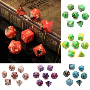 7pc / Set TRPG Spiele Gaming Würfelt D4-D20 Multi-seitig würfelt 6Color