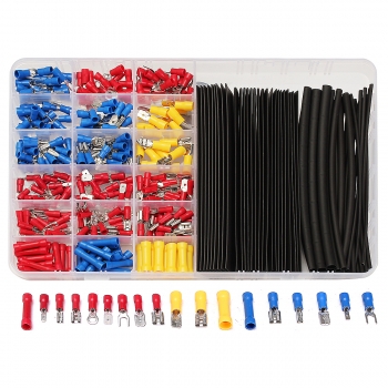 320pcs Terminals Connectors + 60pcs 2: 1 Schwarz Schrumpfschlauch Assorted Box Kit