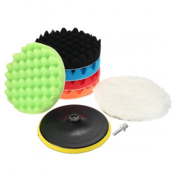 7pcs Sponge Polieren Waxing Rauen Pads Kit für Auto  Polierer Puffer