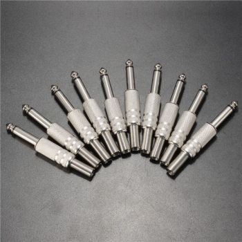 10Pcs 1/ 4 Zoll Metall Male monaurale Audiokabel Jack  Anschlussstecker