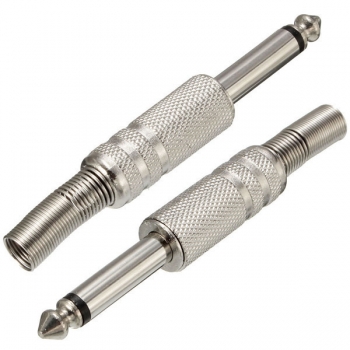 10Pcs 1/ 4 Zoll Metall Male monaurale Audiokabel Jack  Anschlussstecker