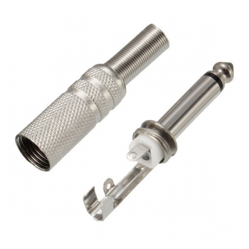 10Pcs 1/ 4 Zoll Metall Male monaurale Audiokabel Jack  Anschlussstecker