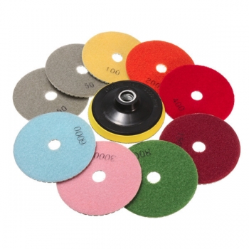 10pcs 4  Zoll  50 6000 Grit Diamantpolierauflagen  für Granit Marmor Polnisch
