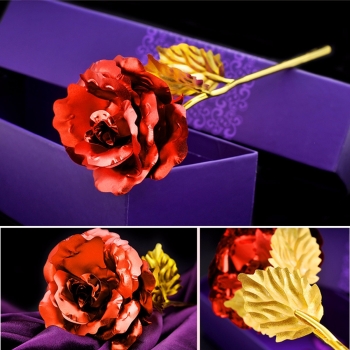 Kreative Golden Rose 24K Goldfolie Rose Geburtstag, Hochzeit, Party Geschenk Blumen Home Decor