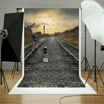 Zug Straßenbahngleis Kamera Thema Fotografie Hintergrund Tuch Hintergrund