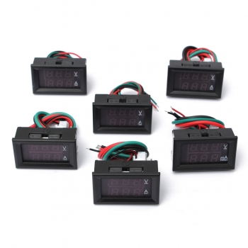 0.28-Zoll-Dual-Display-Rot Blau LED Panel-4.5-30V Digital-Voltmeter Amperemeter 1-100A