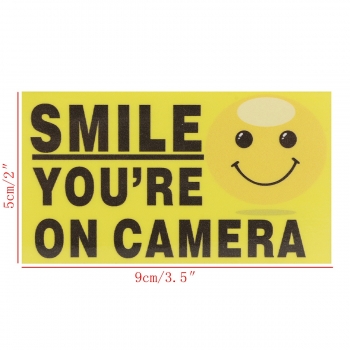 5Pcs Lächeln Sie sind auf die Kamera Selbst adhensive Video-Alarm-Sicherheits-Kamera-Aufkleber Sign Aufkleber