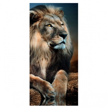 5PCS Frameless Segeltuch Druck sitzende Löwe Wand Kunst Anstrich Abbildungs Ausgangsdekoration