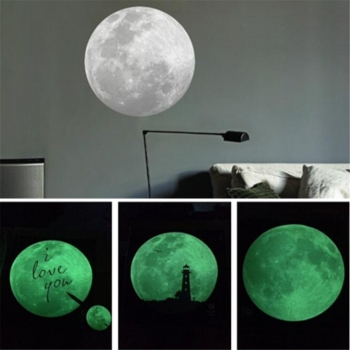 9CM lumineszierende fluoreszierende Lichter Moon Shape Wandaufkleber Home Decoration