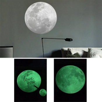 9CM lumineszierende fluoreszierende Lichter Moon Shape Wandaufkleber Home Decoration