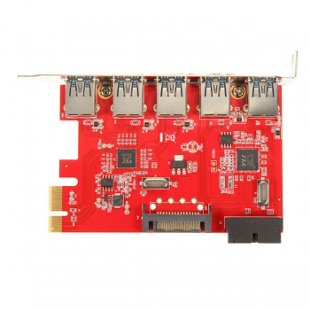 5 Port PCI-E PCI Express auf USB 3.0 HUB Erweiterungskarte SATA Adapter für WIN 10