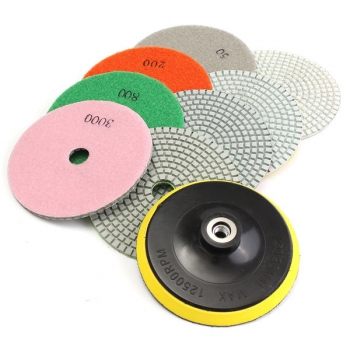 8pcs 4 Zoll 30-3000 Grit Diamond Polierpads mit Backer Pad für Granit Stein Beton Marmor
