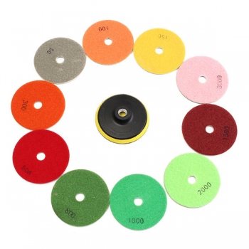 10pcs 4 Zoll 50 bis 3000 Korn Diamant Polierauflagen mit Rückseiten Auflage