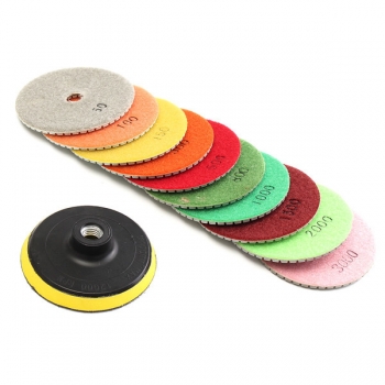 10pcs 4 Zoll 50 bis 3000 Korn Diamant Polierauflagen mit Rückseiten Auflage