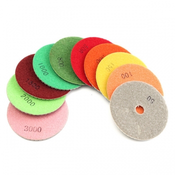 10pcs 4 Zoll 50 bis 3000 Korn Diamant Polierauflagen mit Rückseiten Auflage