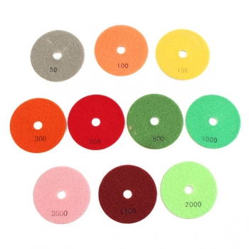 10pcs 4 Zoll 50 bis 3000 Korn Diamant Polierauflagen mit Rückseiten Auflage