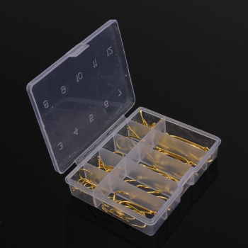 ZANLURE 50Pcs Angelhaken Stacheldraht geschärft Angeln Nadel Golden Tackle mit Box
