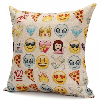 45x45cm Art  und Weiseausdruck Emoji Wurf Baumwollleinen Kissen Kasten Sofa Kissen Dekor