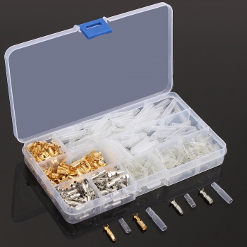 100 Sätze 3.9mm Motorrad Messing Farben Gewehrkugel Mann u. Weiblicher Draht Verbindungsstück