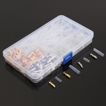 100 Sätze 3.9mm Motorrad Messing Farben Gewehrkugel Mann u. Weiblicher Draht Verbindungsstück