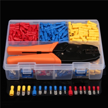 900Pcs Elektrische Wire Steckverbinder Klemmen mit Crimpzange Assorted Set