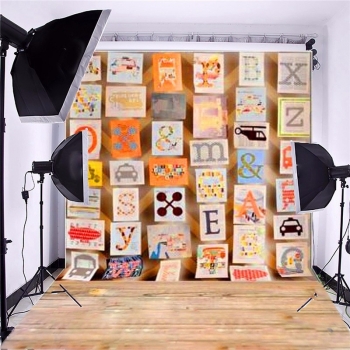 3x5ft Alphabet Bild Bord Kinder Fotografie Vinyl Hintergrund