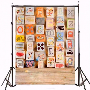 3x5ft Alphabet Bild Bord Kinder Fotografie Vinyl Hintergrund