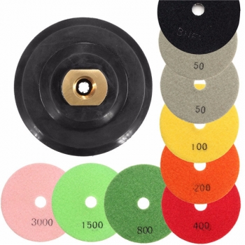10pcs 4 Zoll 50-3000 Körnung nass trocken Diamantschleif Pads Set Diamantschleif Werkzeug