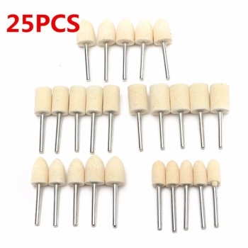 25pcs 3mm Schaft Polieren Polieren Wolle Baumwolle Rad für Rotary Tool