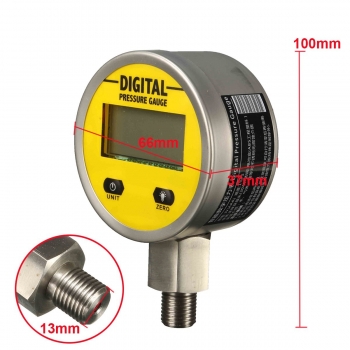 Digitales hydraulisches Manometer 0-250BAR 25Mpa 3600PSI BSP1 / 4Zoll Unterseite Eintrag