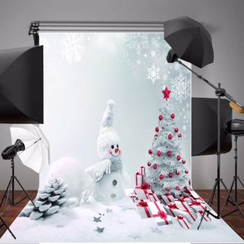 Vinyl Weihnachtsbaum Schneemann Weihnachtsgeschenk Fotografie Hintergrund Kulisse